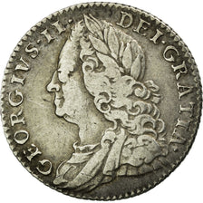 Coin, Great Britain, George II, 6 Pence, 1758, EF(40-45), Silver, KM:582.2