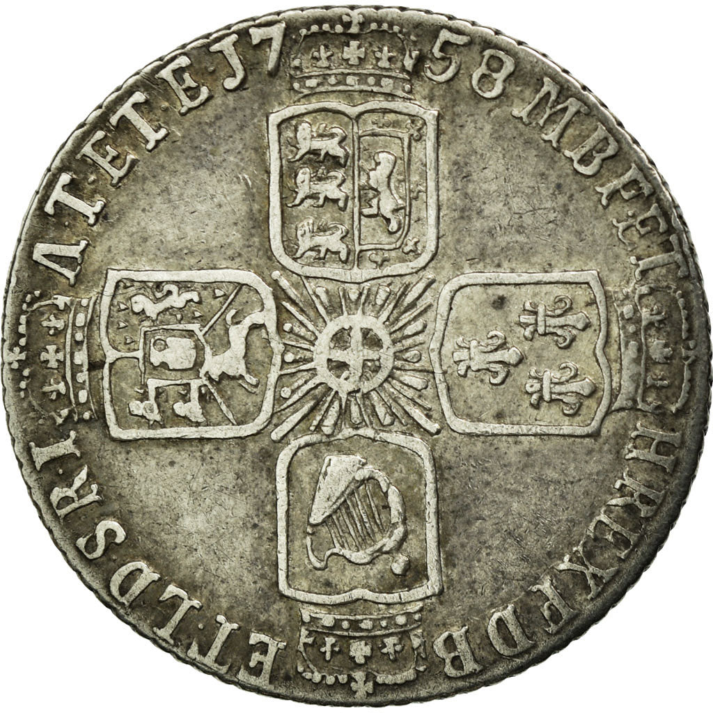 Coin, Great Britain, George II, 6 Pence, 1758, EF(40-45), Silver, KM:582.2