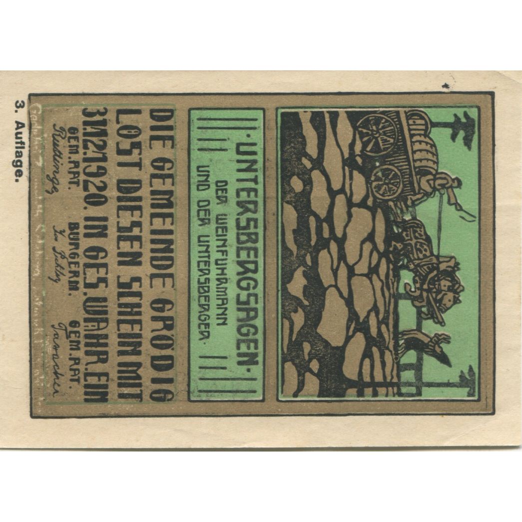 Banknote, Austria, Grödig, 60 Heller, armée, 1920 UNC(63) Mehl:FS 290e