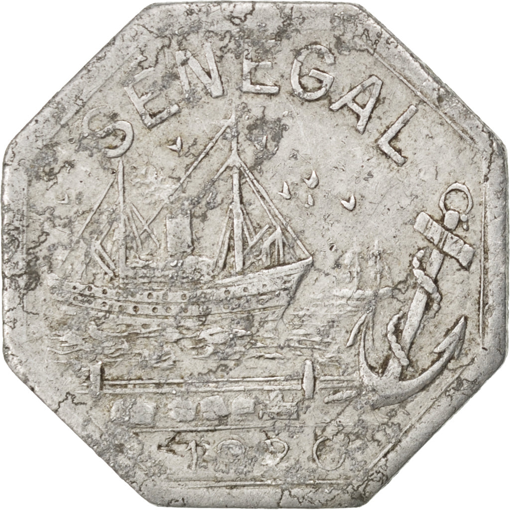 SENEGAL, 50 Centimes, 1920, KM #Tn6, EF(40-45), Aluminum, Lecompte #8, 1.33