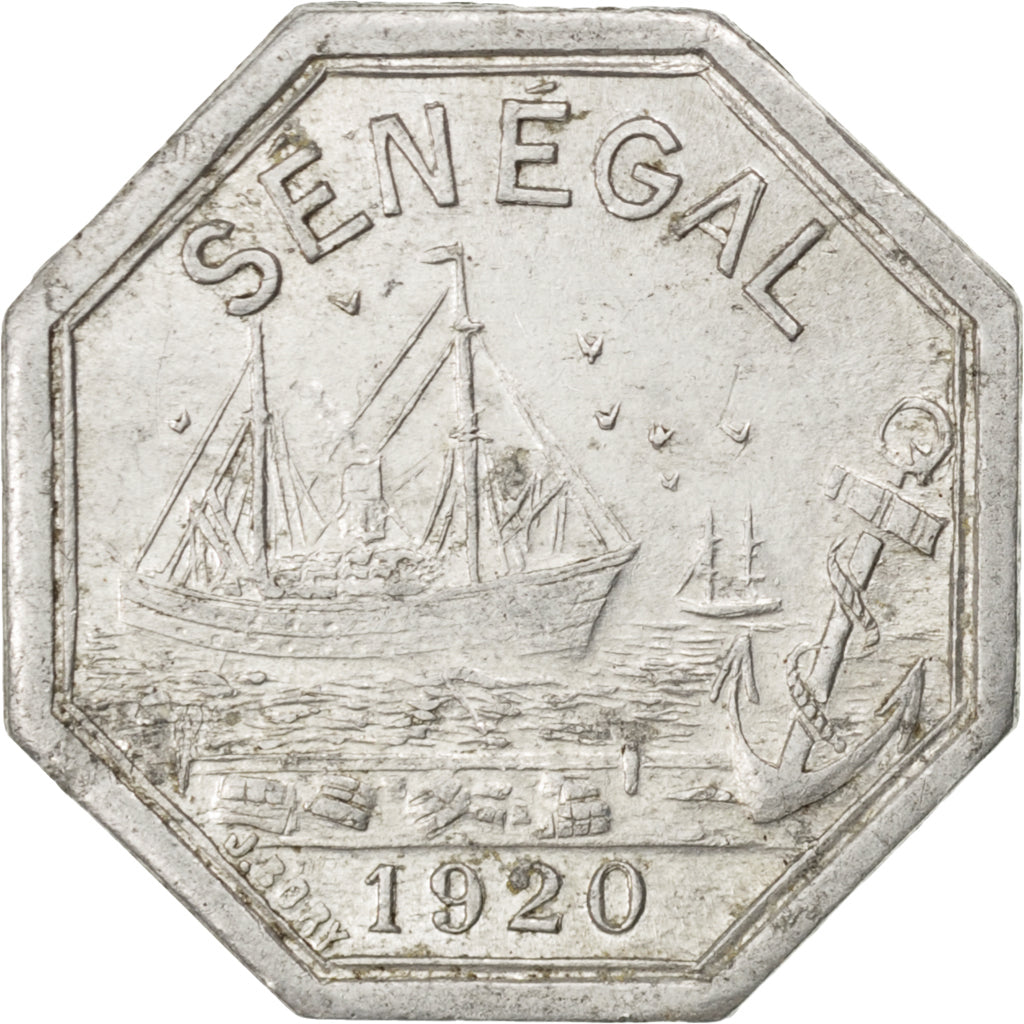 SENEGAL, 10 Centimes, 1920, KM #Tn3, AU(55-58), Aluminum, Lecompte #5a, 1.05