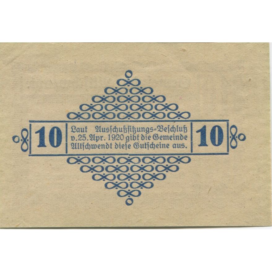 Banknote, Austria, Altschwendt, 10 Heller, 1920, UNC(63) Mehl:FS 35Ia