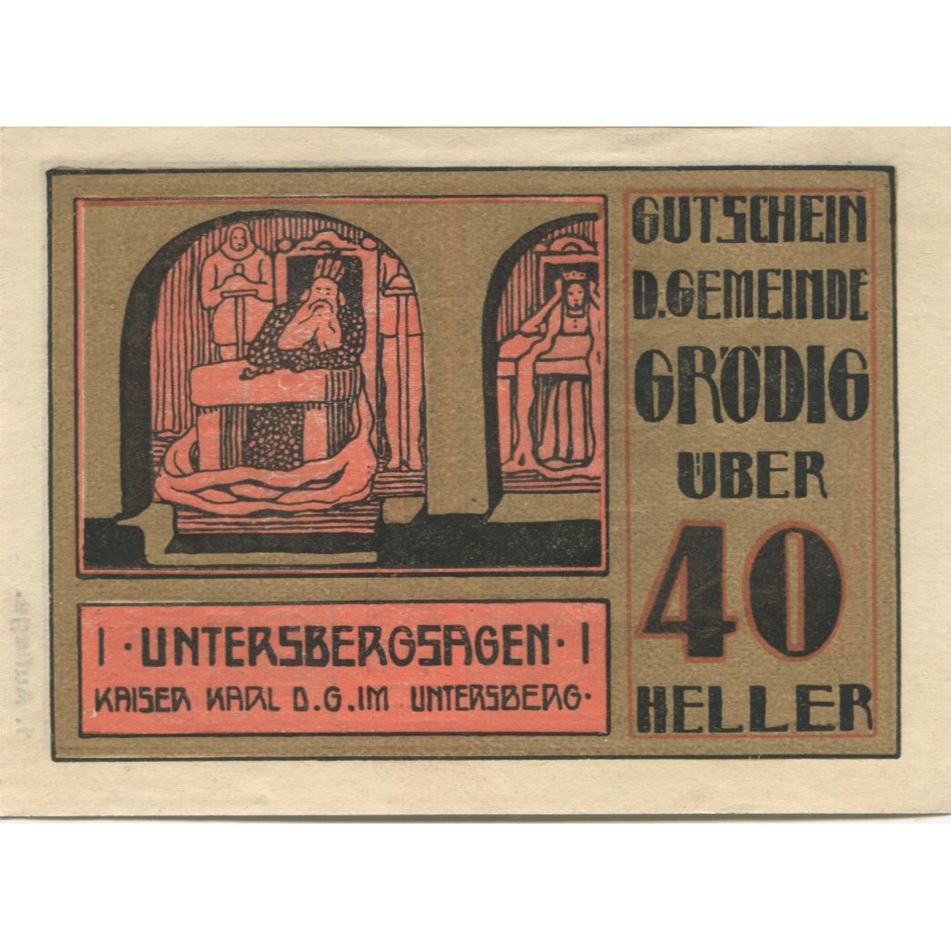 Banknote, Austria, Grödig, 40 Heller, roi, 1920 UNC(63), Mehl:FS 290a