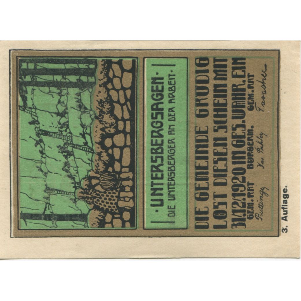 Banknote, Austria, Grödig, 30 Heller, paysage, 1920 UNC(63) Mehl:FS 290e