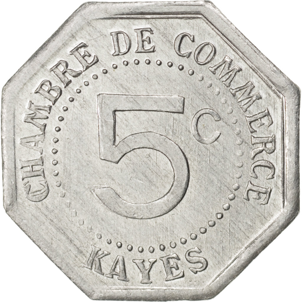 SENEGAL, 5 Centimes, 1920, KM #Tn7, MS(60-62), Aluminum, Lecompte #1, 0.77