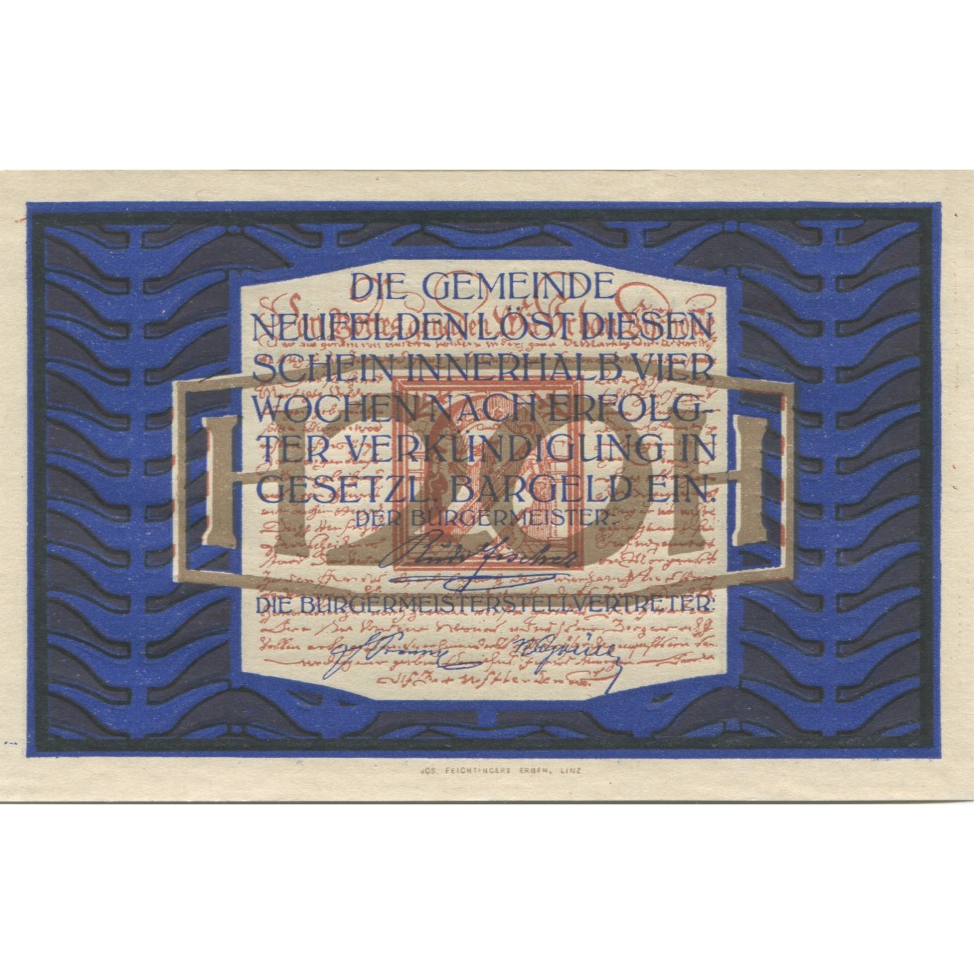 Banknote, Austria, Felden, 20 Heller, château, 1920, UNC(63), Mehl:FS 644a