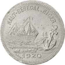 SENEGAL, 25 Centimes, 1920, KM #Tn9, AU(55-58), Aluminum, Lecompte #3, 1.78