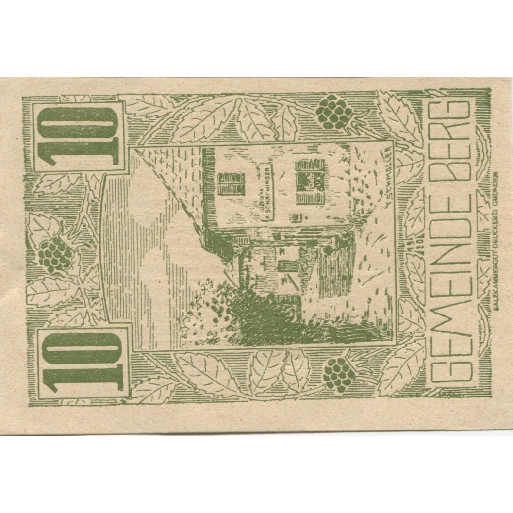 Billete, Austria, Berg, 10 Heller, ruelle, 1920, SC, Mehl:FS 81a