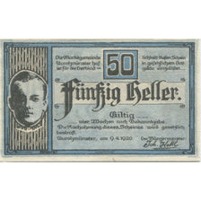 Banknote, Austria, Aurolzmunster, 50 Heller, portrait, 1920 UNC(63) Mehl:FS 69a
