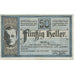 Banknote, Austria, Aurolzmunster, 50 Heller, portrait, 1920 UNC(63) Mehl:FS 69a