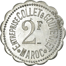Marruecos, Entreprise Collet & Gouvernet, 2 Francs, n.d., EBC+, Aluminio