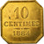 Munten, Frankrijk, 10 Centimes, 1884, PR+, Tin