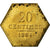 Moneta, Francja, 20 Centimes, 1884, MS(60-62), Mosiądz