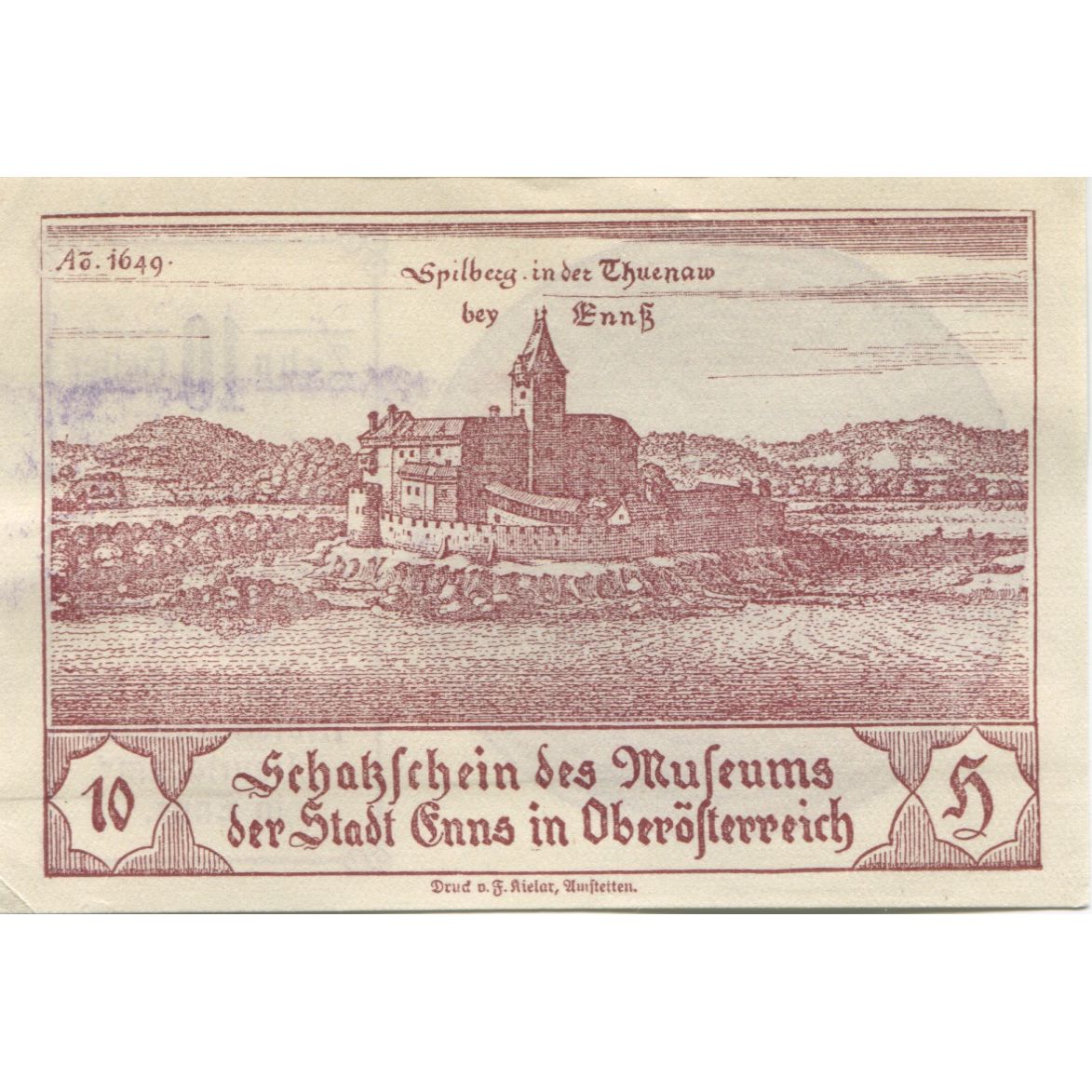 Geldschein, Österreich, Enns, 10 Heller, château, 1920, UNZ-, Mehl:FS 176a