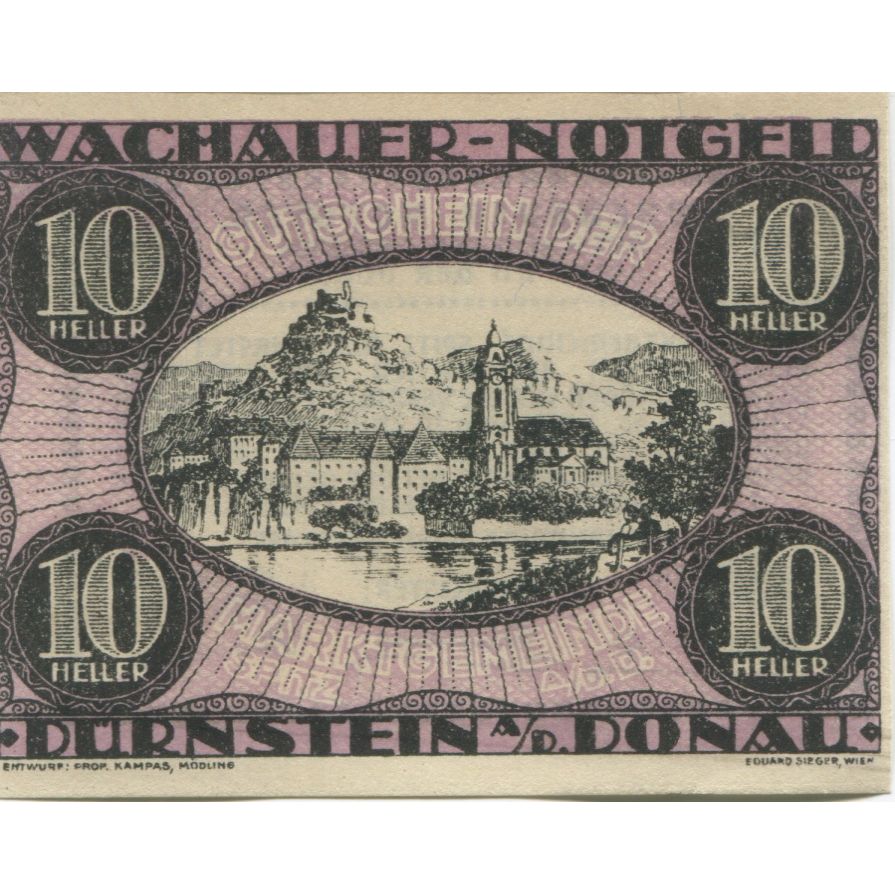 Geldschein, Österreich, Dürnstein, 10 Heller, monastère, 1920 UNZ- Mehl:FS 1122