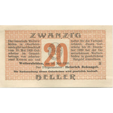 Banknote, Austria, Weitersfelden, 20 Heller, paysage, 1920 UNC(63) Mehl:FS 1164a