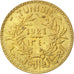 Coin, Tunisia, Anonymous, 2 Francs, 1921, MS(63), Aluminum-Bronze, KM:248