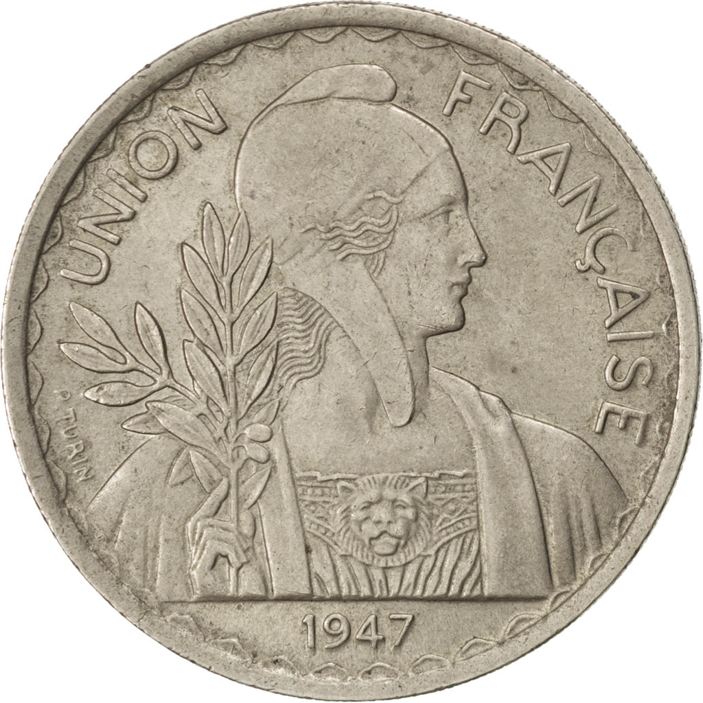 FRENCH INDO-CHINA, Piastre, 1947, Paris, KM #32.2, AU(55-58), Copper-Nickel,...