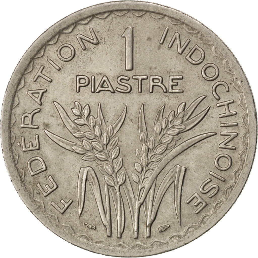 FRENCH INDO-CHINA, Piastre, 1947, Paris, KM #32.2, AU(55-58), Copper-Nickel,...