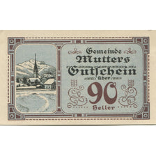 Banknote, Austria, Mutters, 90 Heller, village, 1920 UNC(63) Mehl:FS 641a