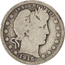 Coin, United States, Barber Quarter, Quarter, 1915, U.S. Mint, Philadelphia