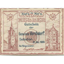 Banknote, Austria, Vorchdorf, 50 Heller, Eglise, 1920 UNC(63) Mehl:FS 1119a