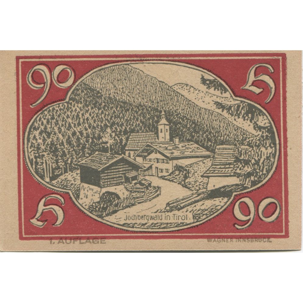 Banknote, Austria, Jochberg, 90 Heller, aigle, 1921 UNC(63) Mehl:FS 419a