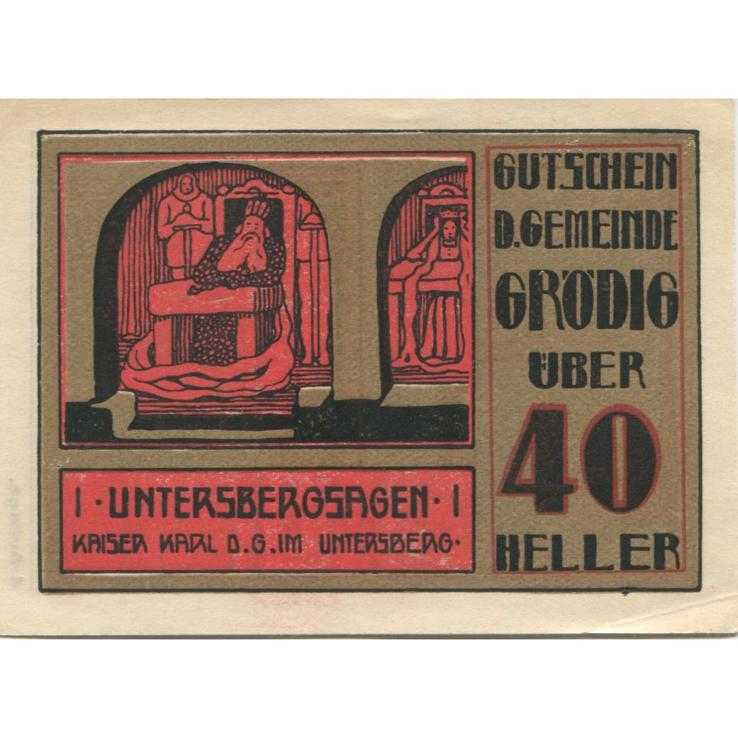 Banconote, Austria, Grödig, 40 Heller, Grotte 1920-12-31, SPL, Mehl:FS 290a