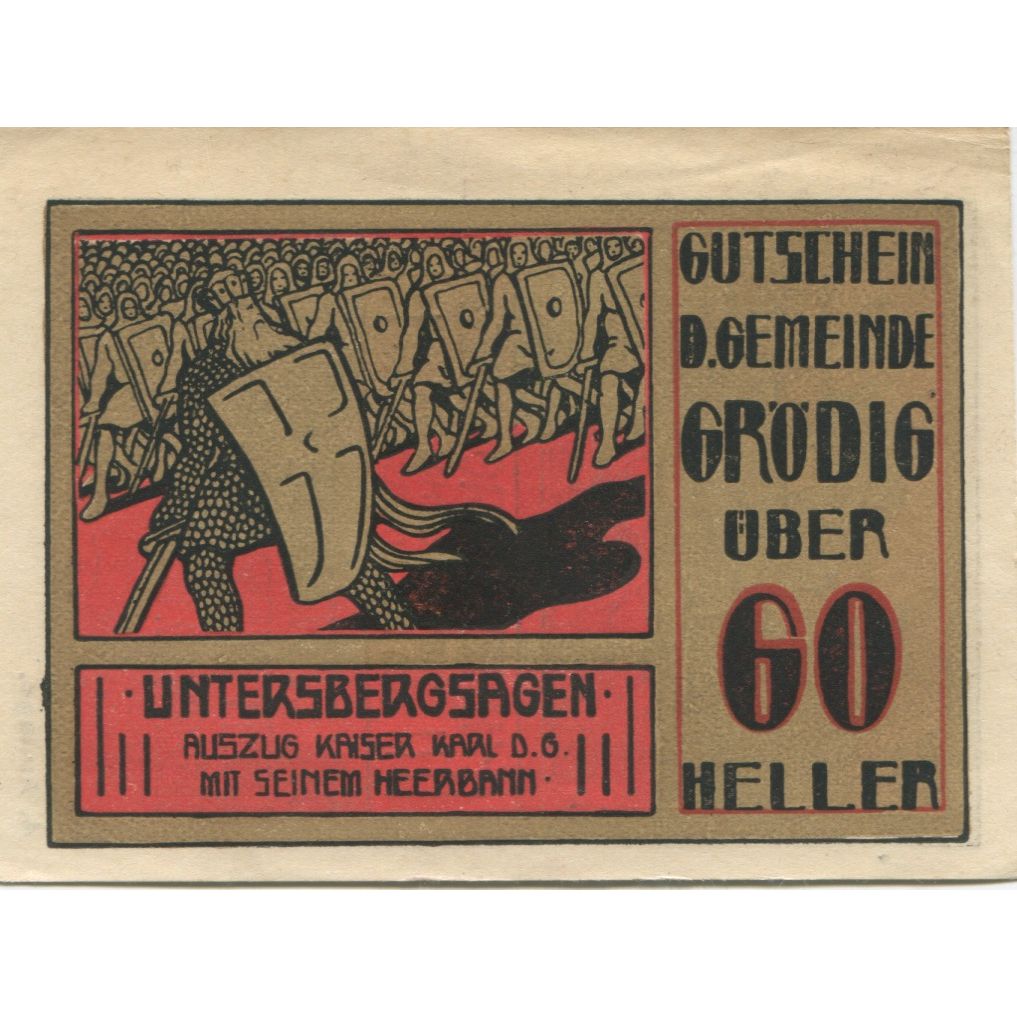 Billete, Austria, Grödig, 60 Heller, armée 1920-12-31, EBC+ Mehl:FS 290a