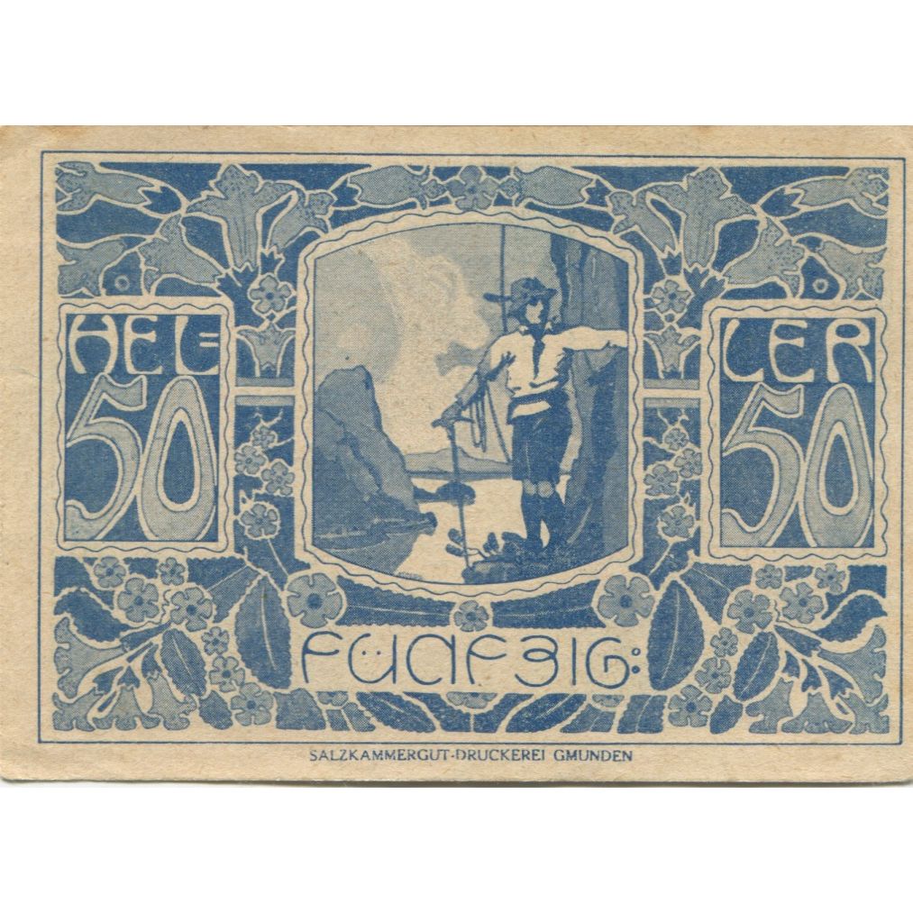 Geldschein, Österreich, Ebensee, 50 Heller, paysage 1920-12-31, VZ Mehl:FS 143