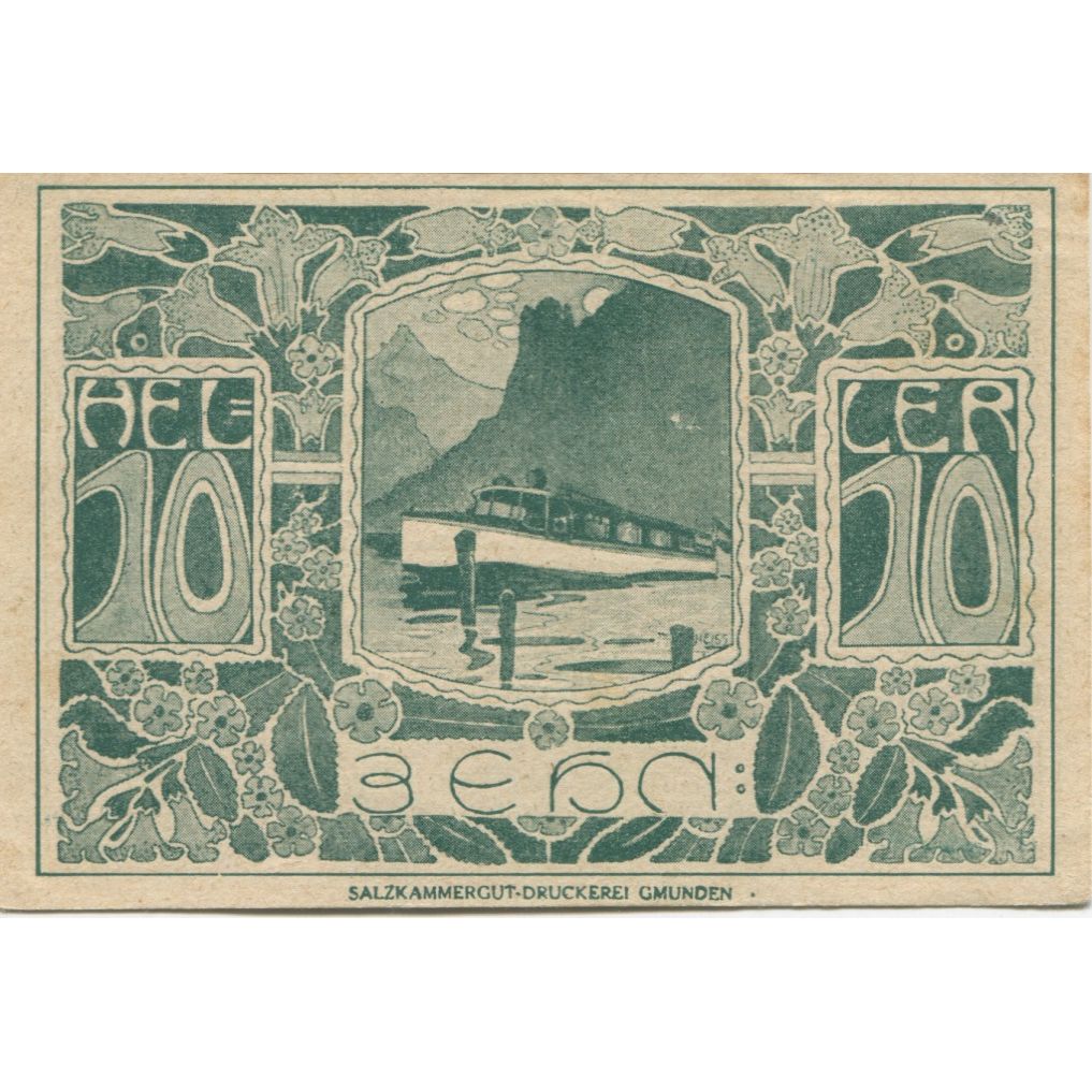 Banknot, Austria, Ebensee, 10 Heller, bateau 1920-12-31, UNC(60-62) Mehl:FS 143