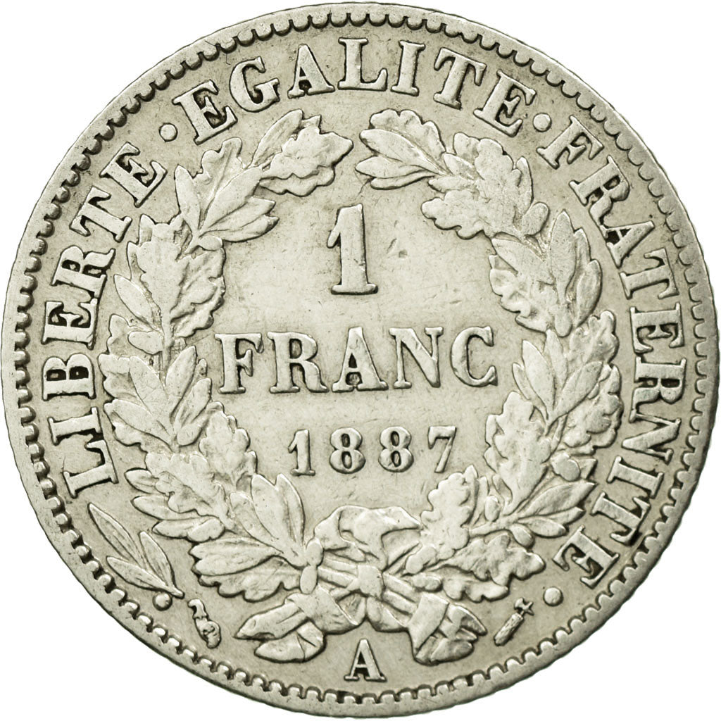 Münze, Frankreich, Cérès, Franc, 1887, Paris, SS, Silber, KM:822.1