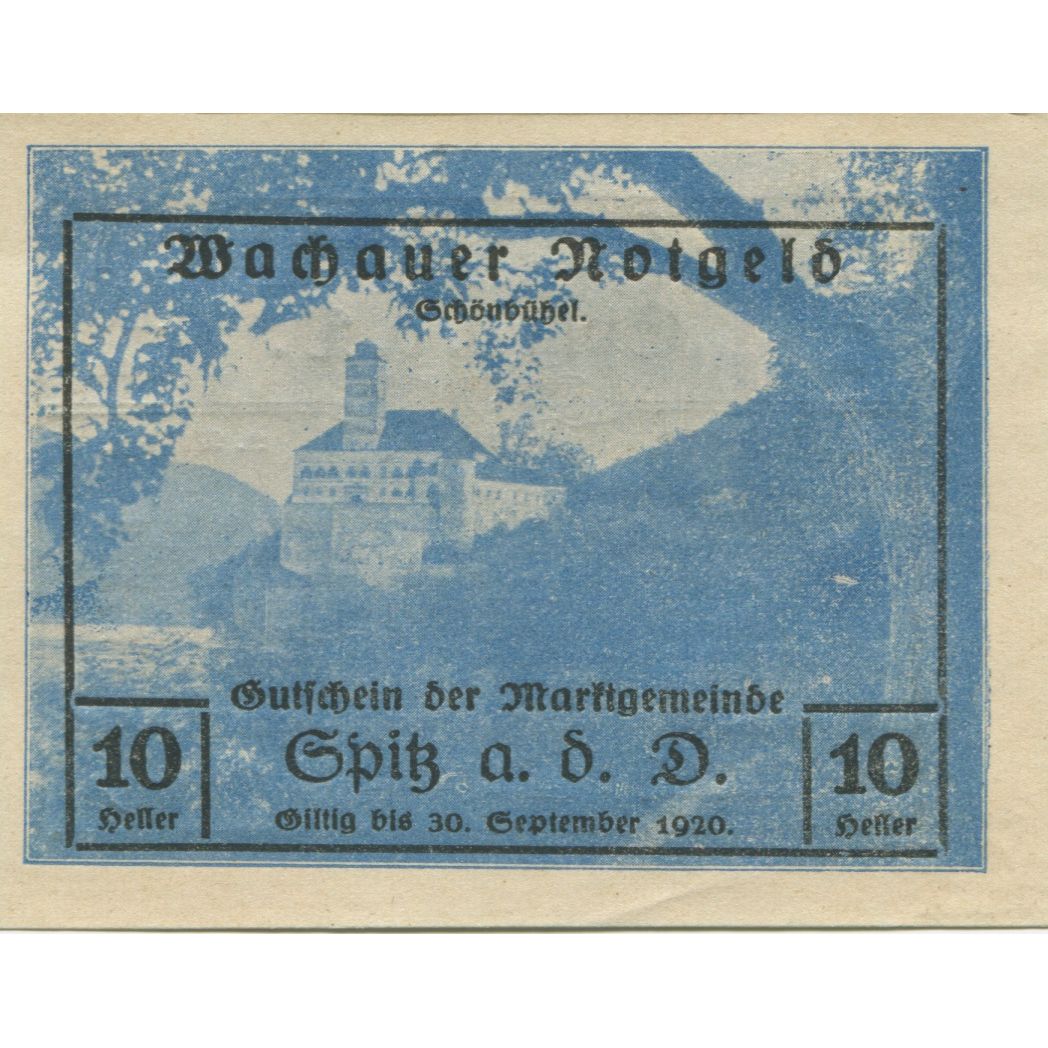 Banknote, Austria, Spitz a/d Donau, 10 Heller, château, UNC(63), Mehl:FS 1122