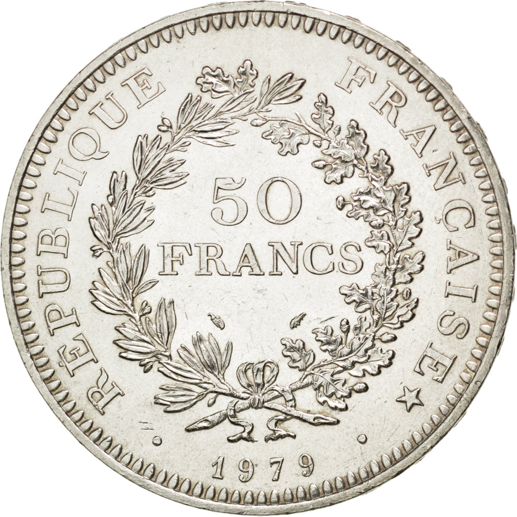 FRANCE, Hercule, 50 Francs, 1979, Paris, KM #941.1, AU(55-58), Silver, 41,...