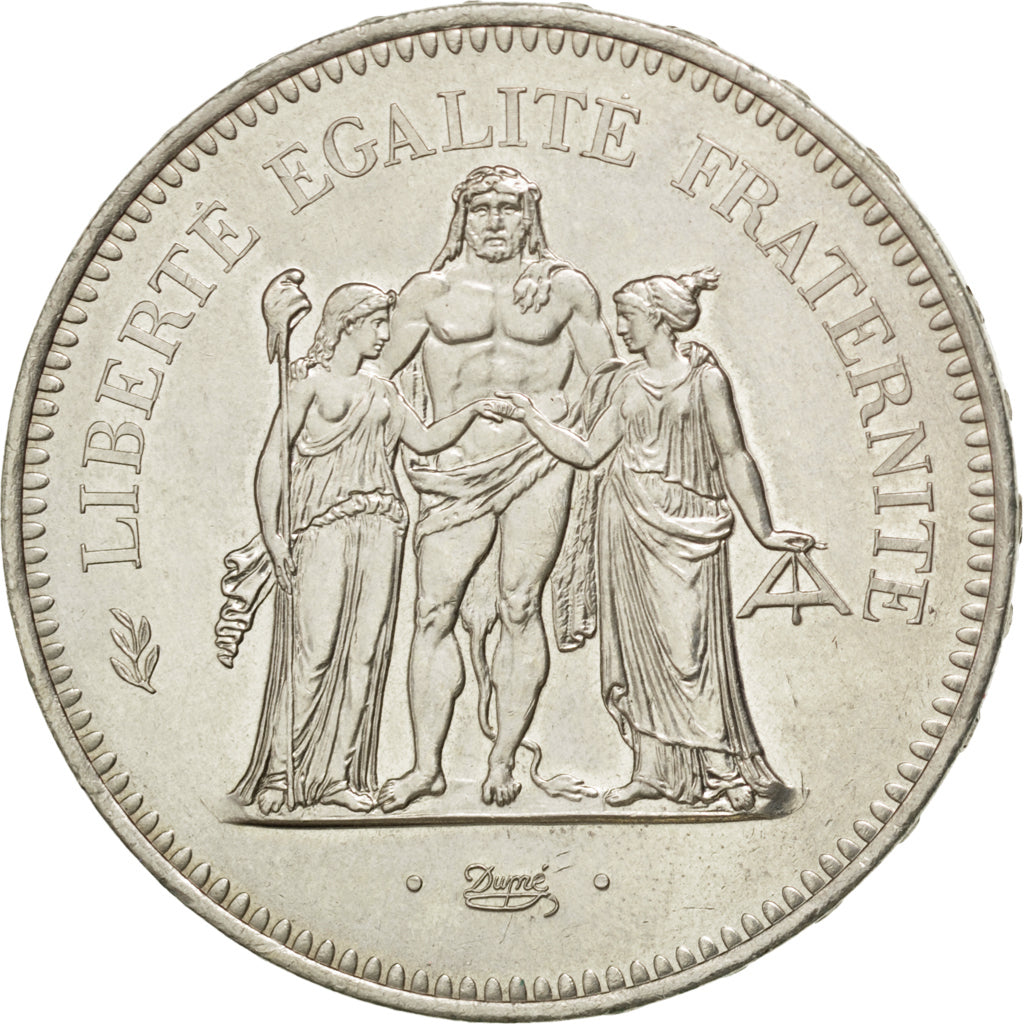 FRANCE, Hercule, 50 Francs, 1978, Paris, KM #941.1, AU(55-58), Silver, 41,...