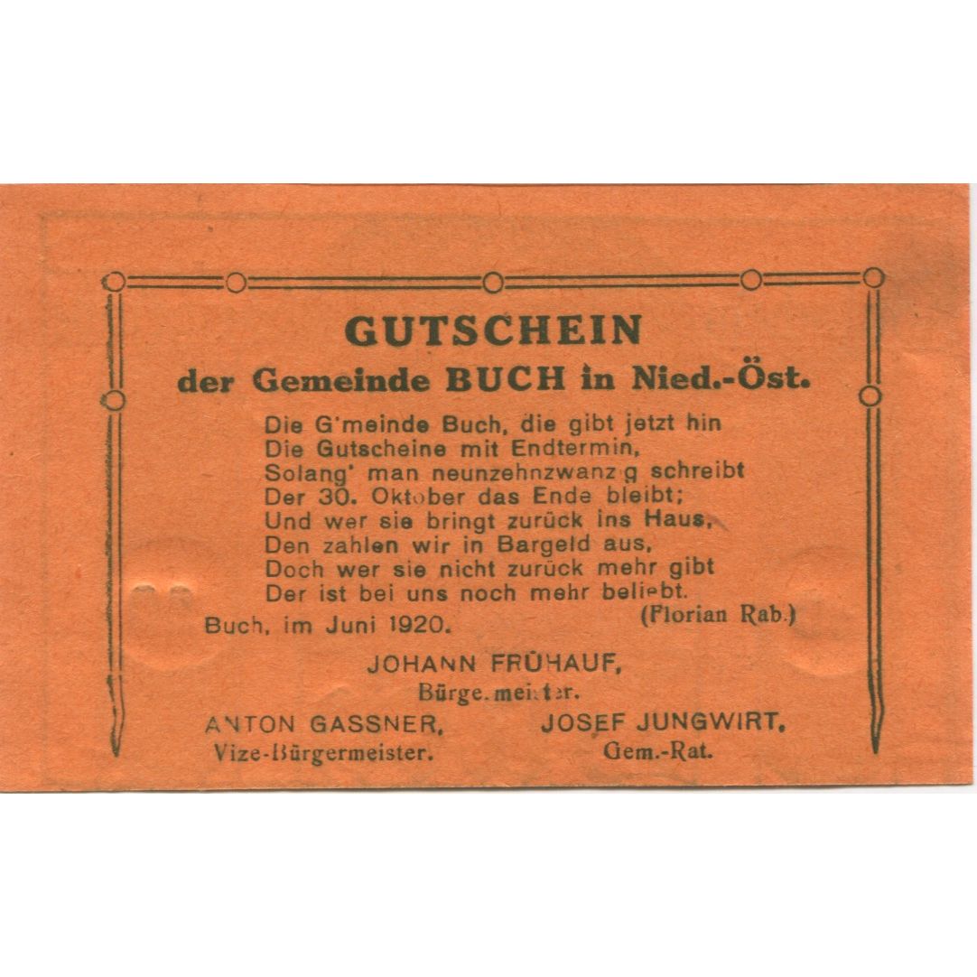 Banknot, Austria, Buch, 30 Heller, chemin 1920-10-30, UNC(63), Mehl:FS 113a