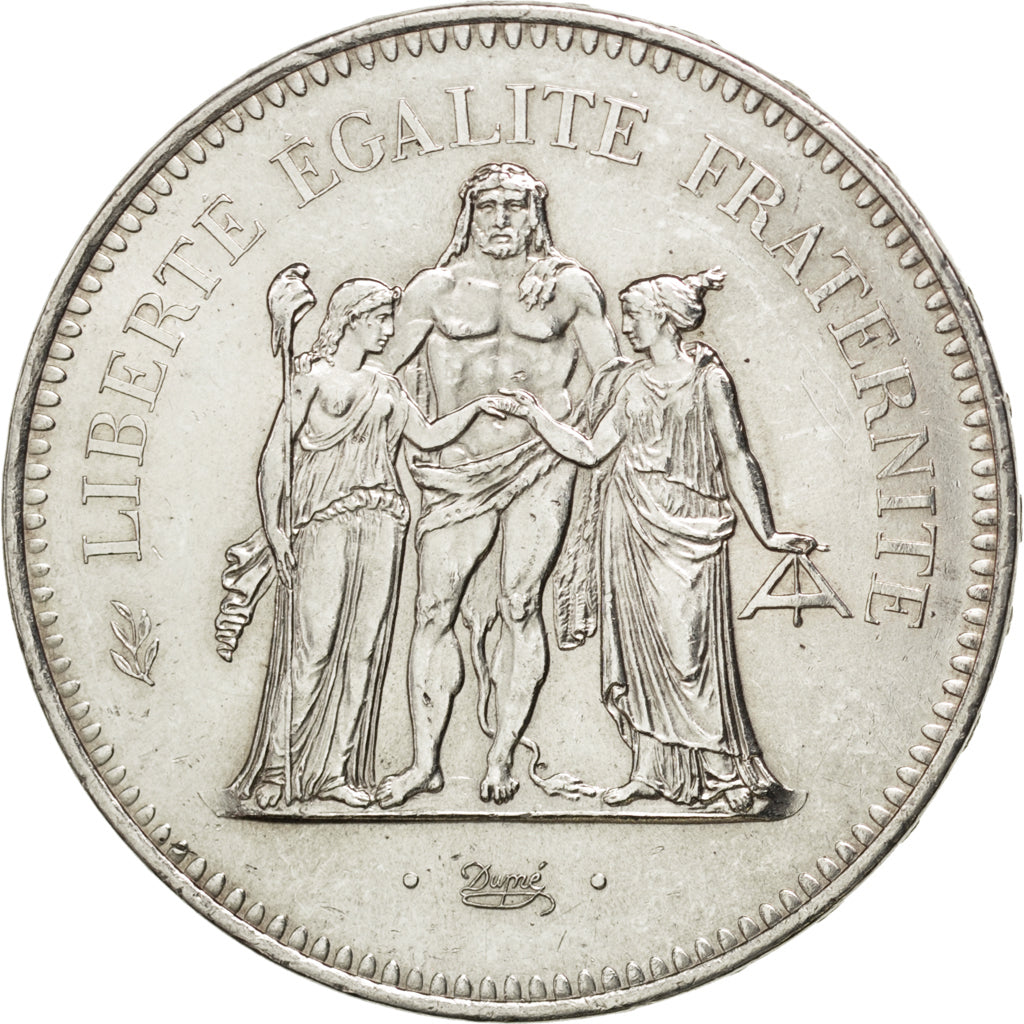 FRANCE, Hercule, 50 Francs, 1975, Paris, KM #941.1, AU(55-58), Silver, 41,...