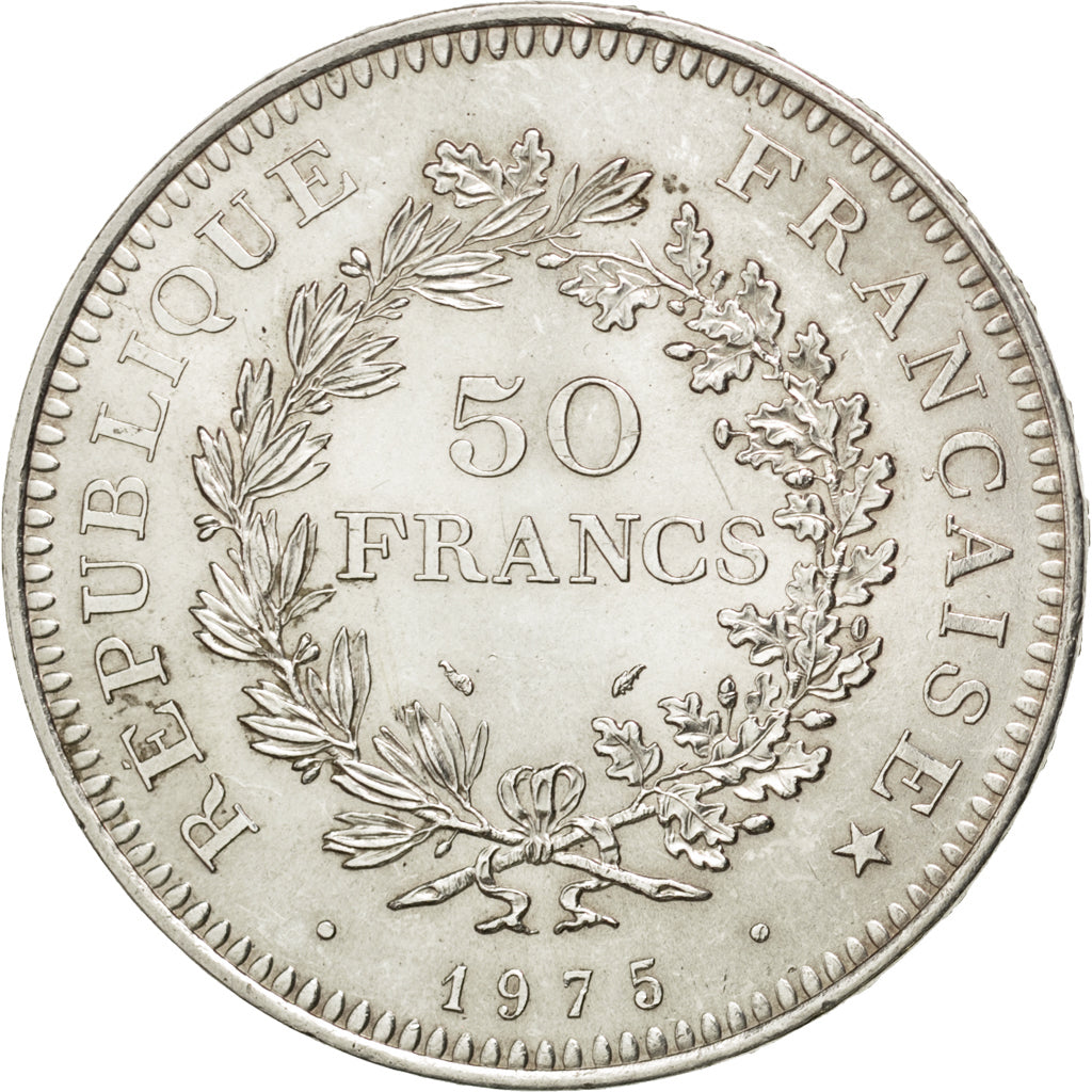 FRANCE, Hercule, 50 Francs, 1975, Paris, KM #941.1, AU(55-58), Silver, 41,...