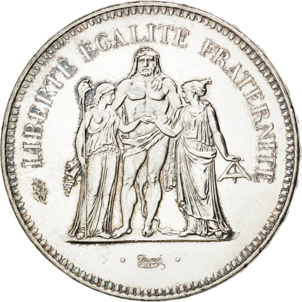 FRANCE, Hercule, 50 Francs, 1974, Paris, KM #941.1, AU(55-58), Silver, 41,...
