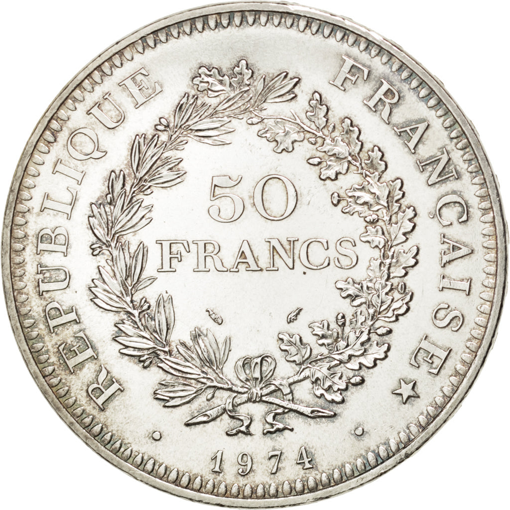 FRANCE, Hercule, 50 Francs, 1974, Paris, KM #941.1, AU(55-58), Silver, 41,...