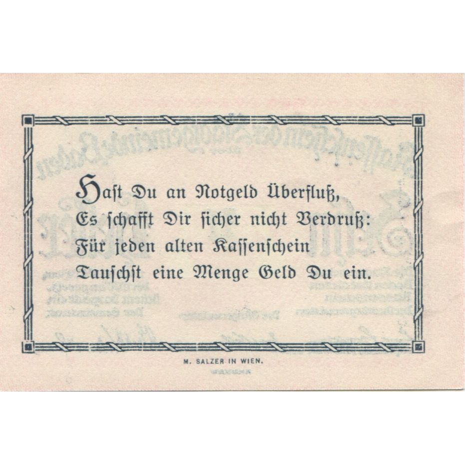 Billete, Austria, Baden, 10 Heller, Blason, 1920, 1920-12-31, SC, Mehl:FS 74a