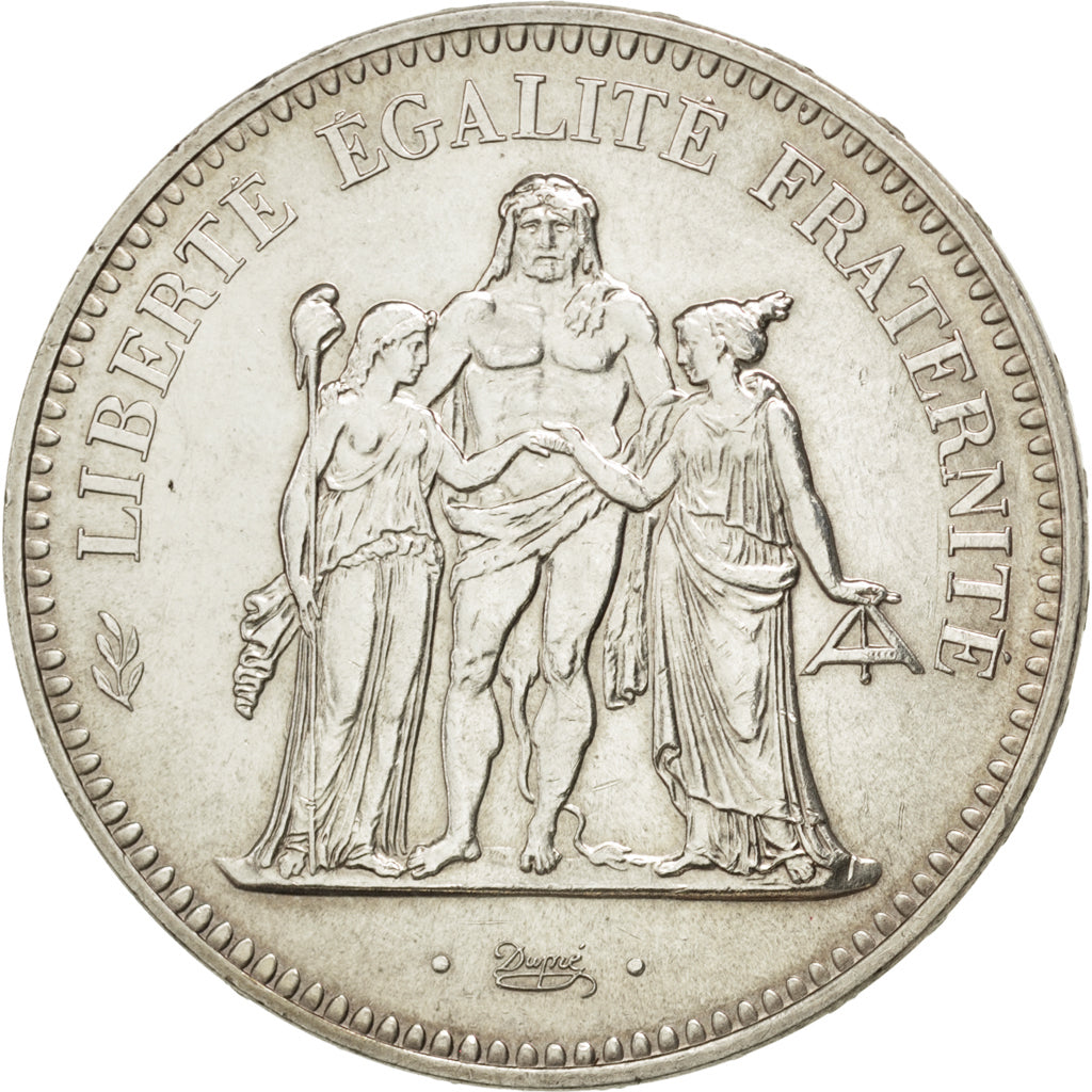 FRANCE, Hercule, 50 Francs, 1974, KM #941.2, AU(55-58), Silver, 41, Gadoury...