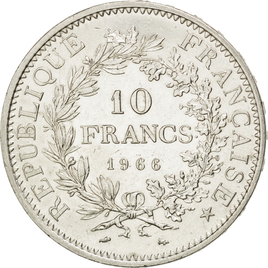 FRANCE, Hercule, 10 Francs, 1966, Paris, KM #932, AU(55-58), Silver, 37,...