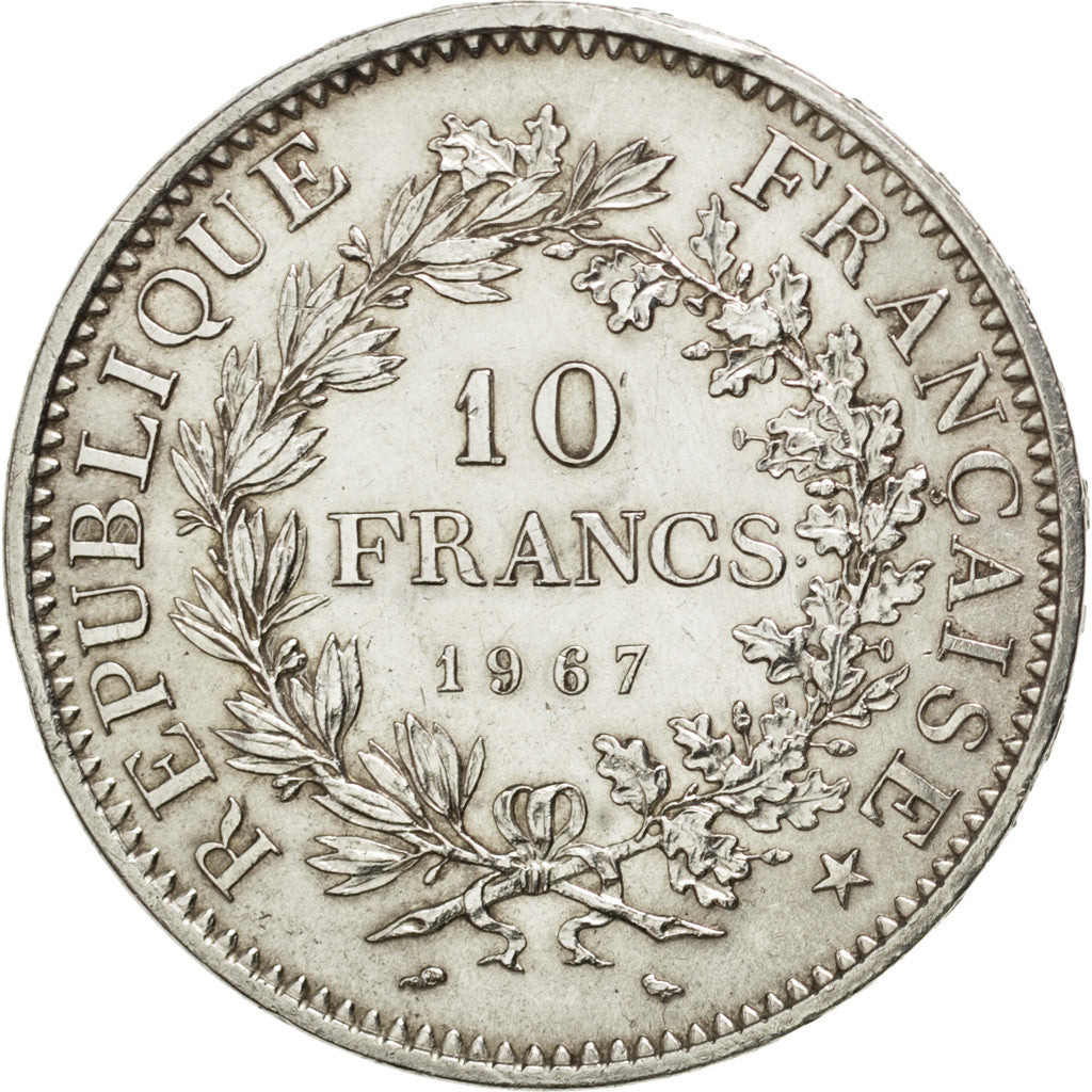 FRANCE, Hercule, 10 Francs, 1967, Paris, KM #932, AU(55-58), Silver, 37,...