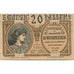 Banconote, Austria, Hausmening, 20 Heller, portrait, 1920 SPL Mehl:FS 358Ia