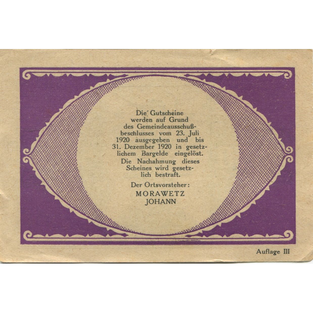 Banknote, Austria, Tafelberg, 50 Heller, Monument, 1920, AU(55-58) Mehl:FS 1054