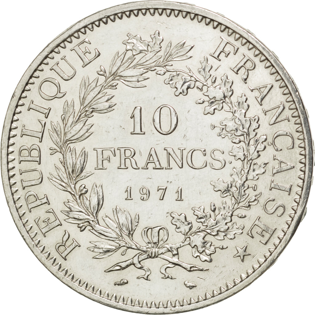 FRANCE, Hercule, 10 Francs, 1971, Paris, KM #932, AU(55-58), Silver, 37,...