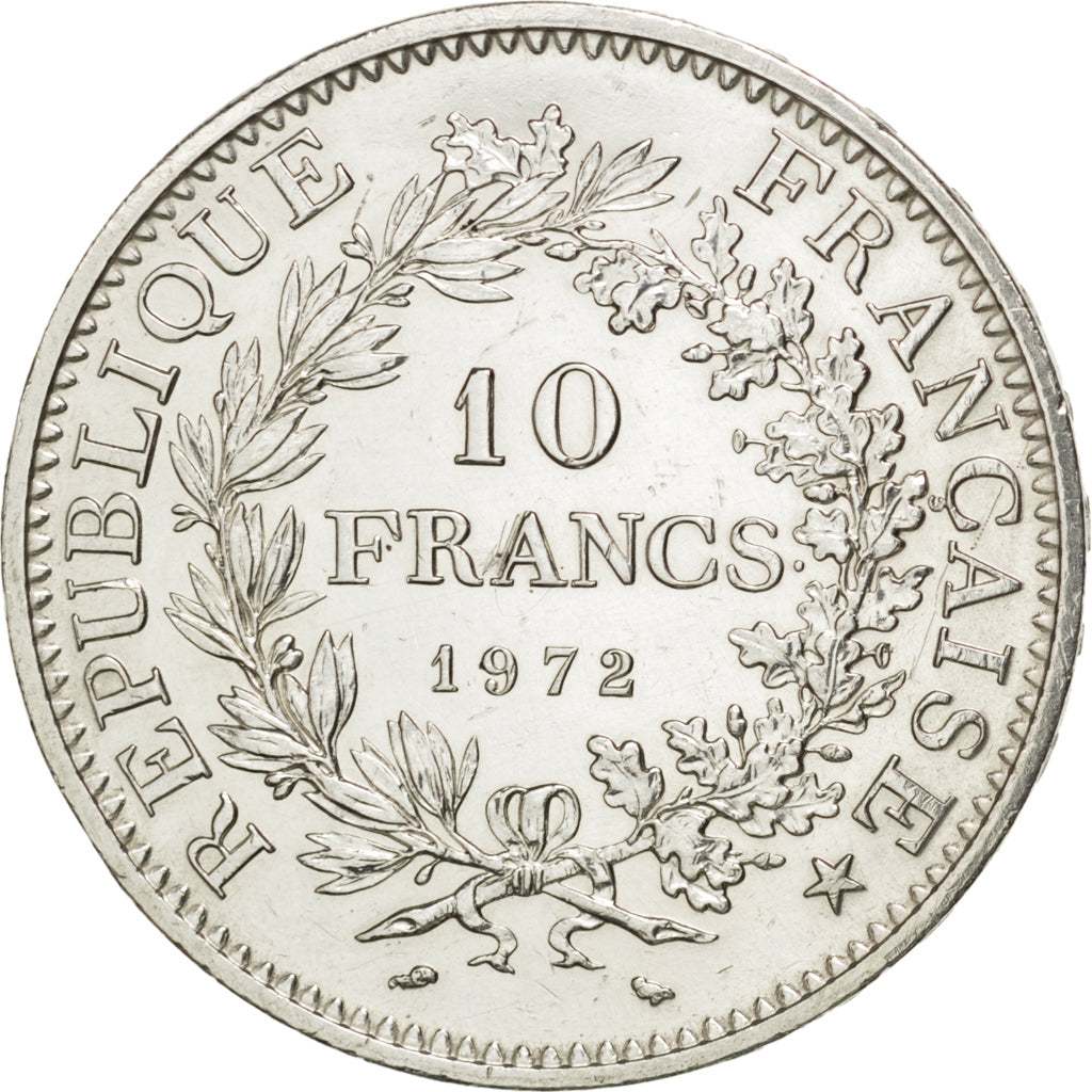 FRANCE, Hercule, 10 Francs, 1972, Paris, KM #932, AU(55-58), Silver, 37,...