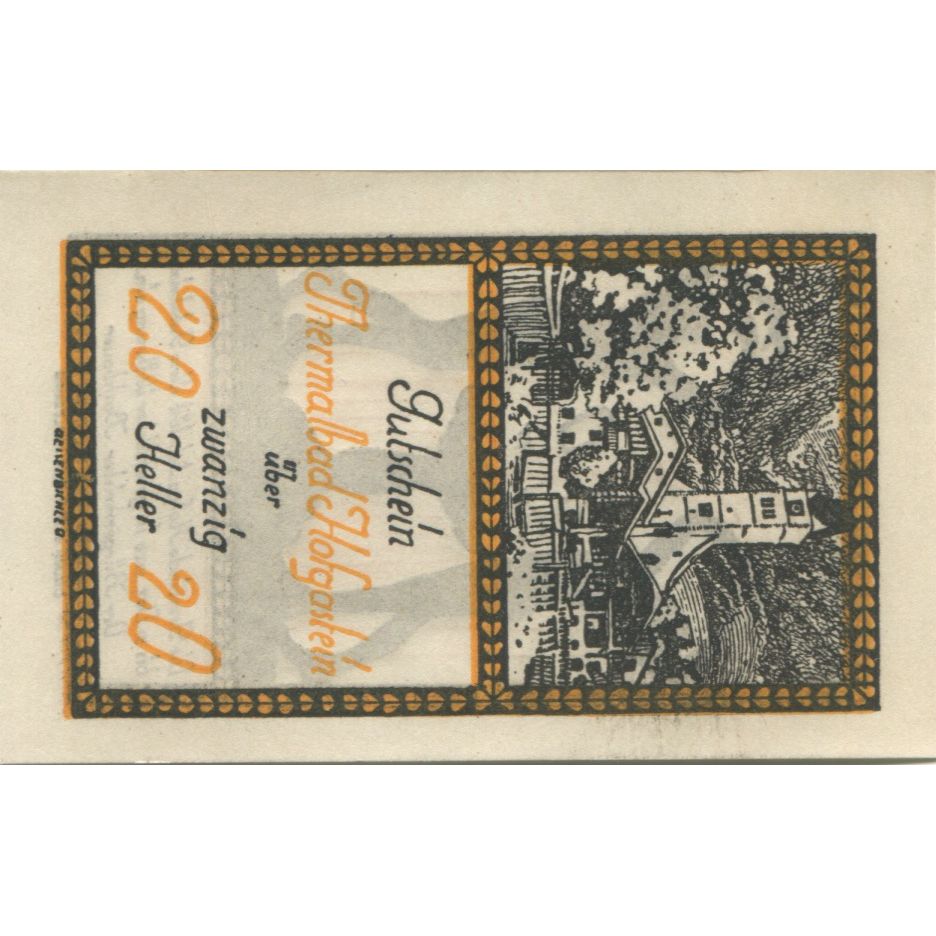 Banknot, Austria, Hofgastein, 20 Heller, paysage 1920-12-31, UNC(63) Mehl:FS 384