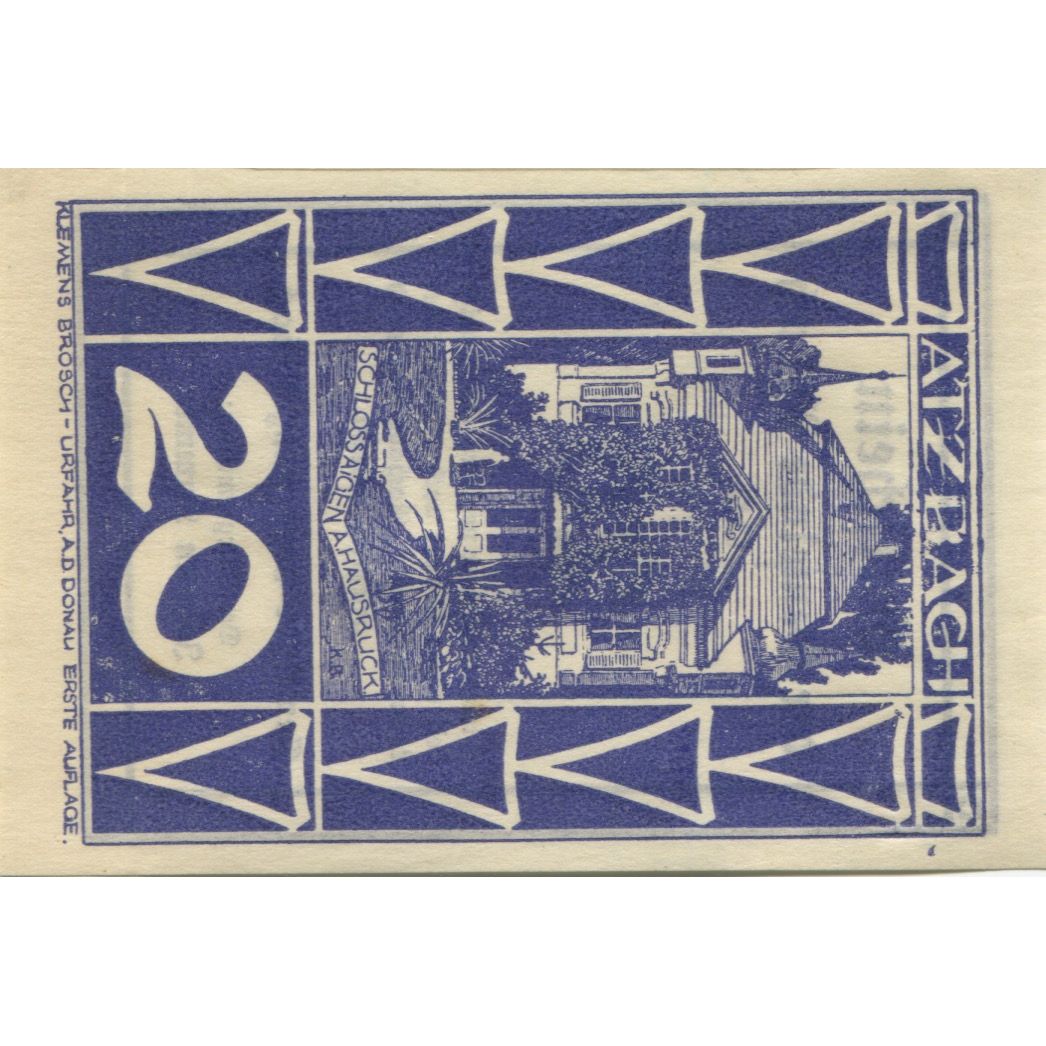 Banknot, Austria, Atzbach, 20 Heller, château, 1920, UNC(63), Mehl:FS 62a